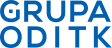 Logo Grupa ODITK – niebieski napis na białym tle.